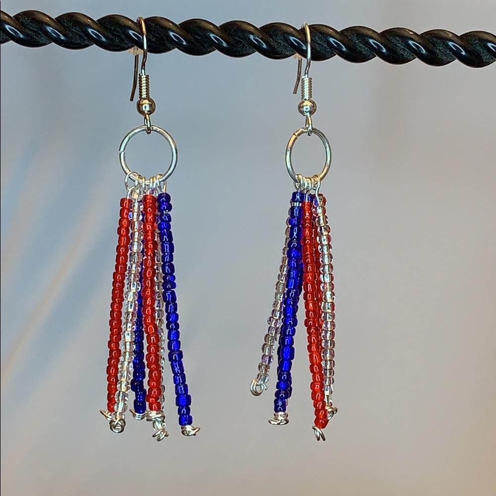 Red, White, Blue Bar Earrings